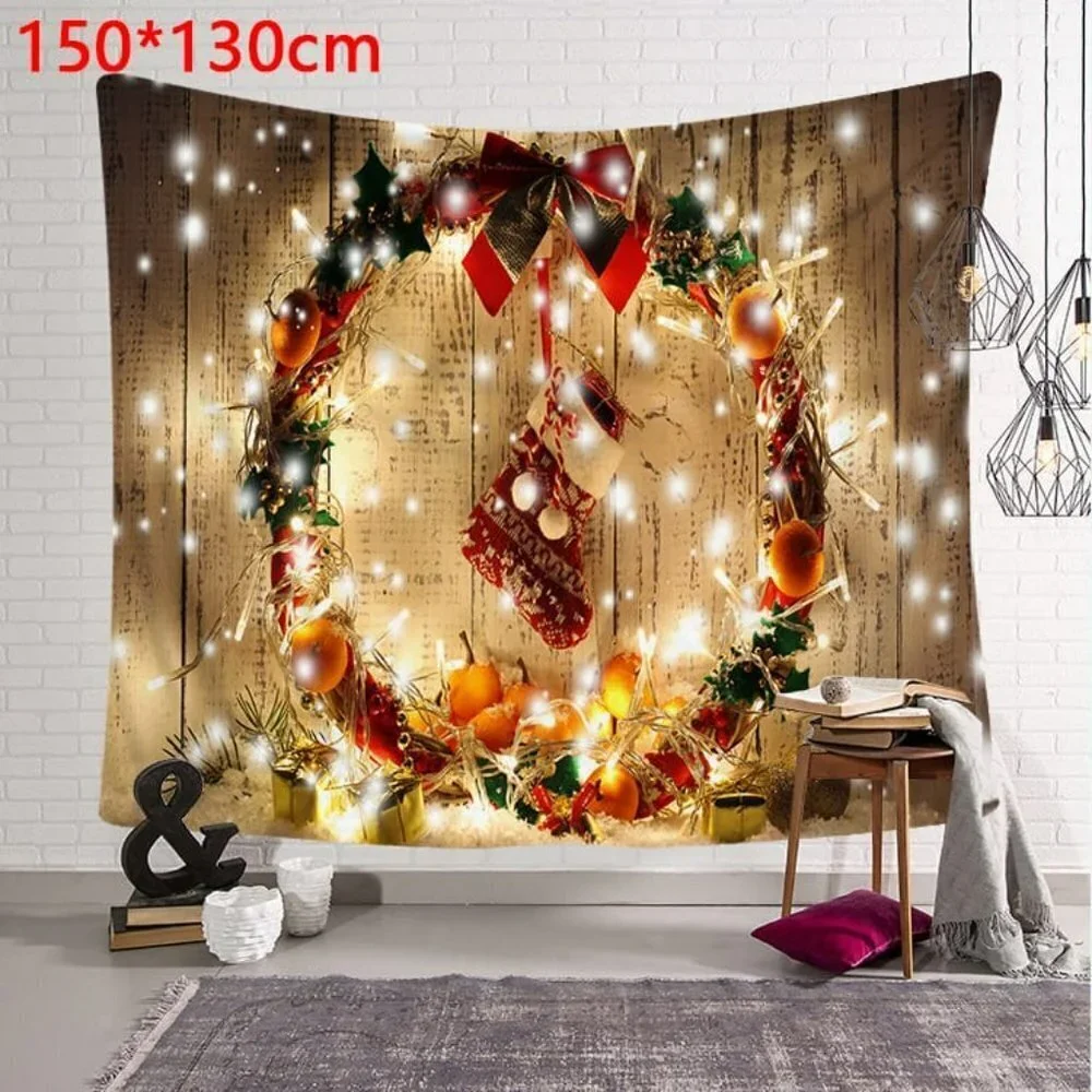 Christmas Wreath Printed Tapestry
